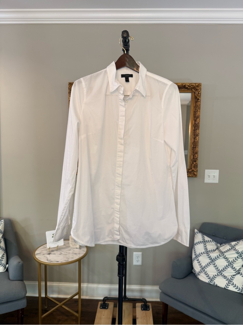 J. Crew White Long-Sleeve Button-Down Shirt - 14T